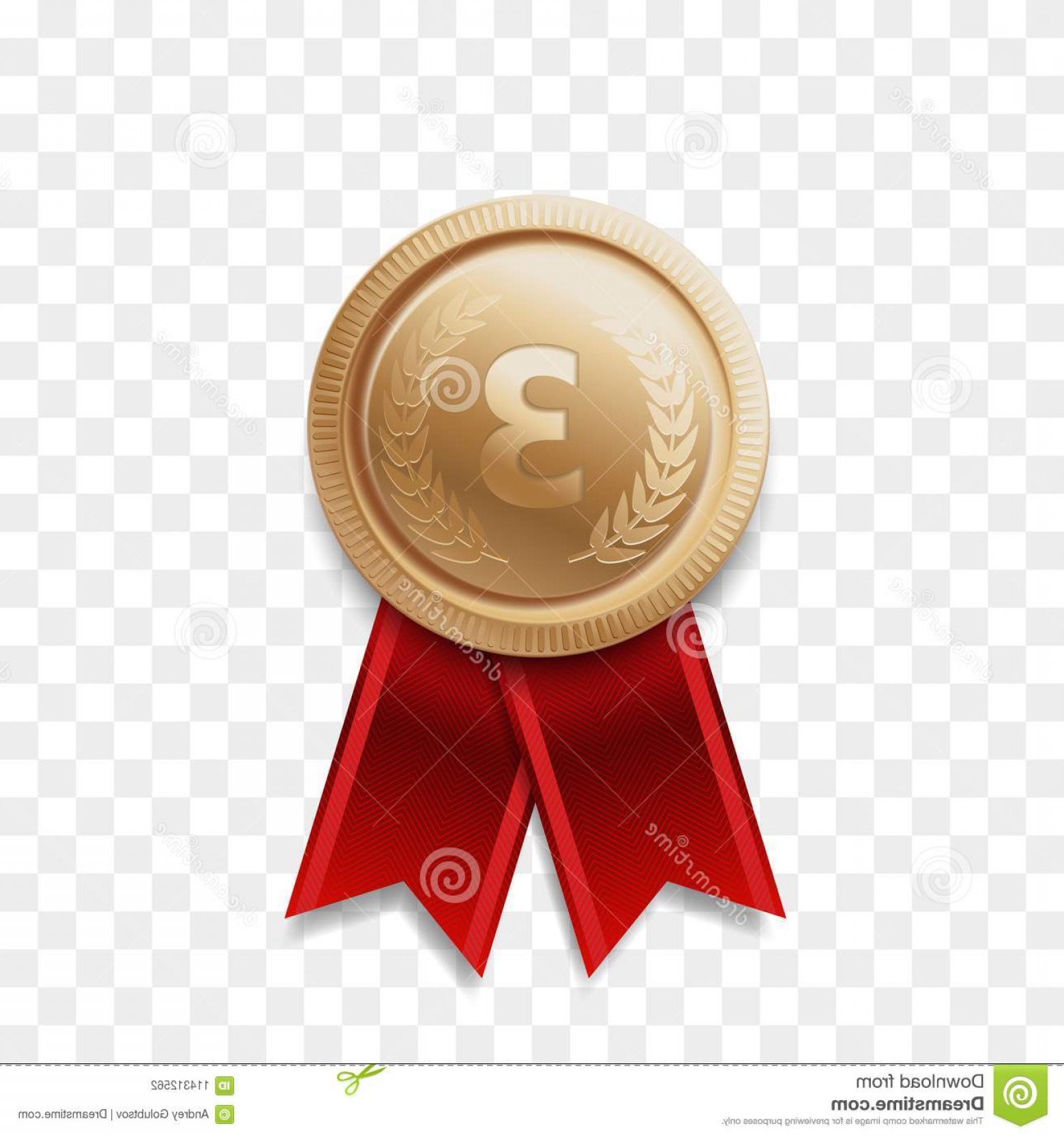 1560x1668 Place Winner Bronze Medal Vector Award Ribbon Realistic Icon