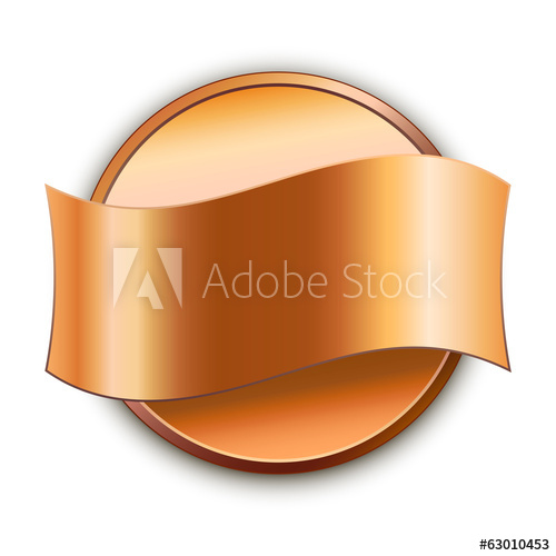 500x500 Round Bronze Vector Medal With Shadow Event Background