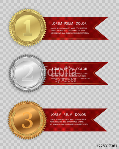 400x500 Set Of Gold, Bronze And Silver Winner Award Competition, Prize