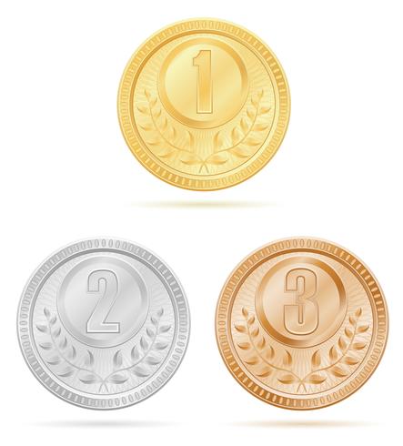 443x490 Medal Winner Sport Gold Silver Bronze Stock Vector Illustration