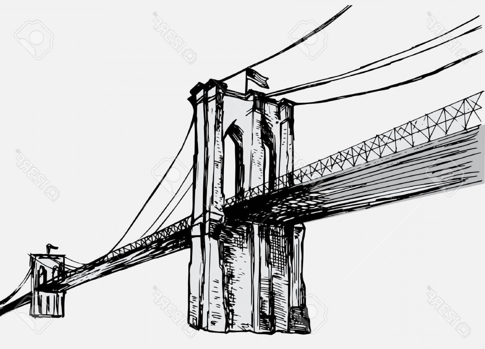 Бруклинский мост силуэт