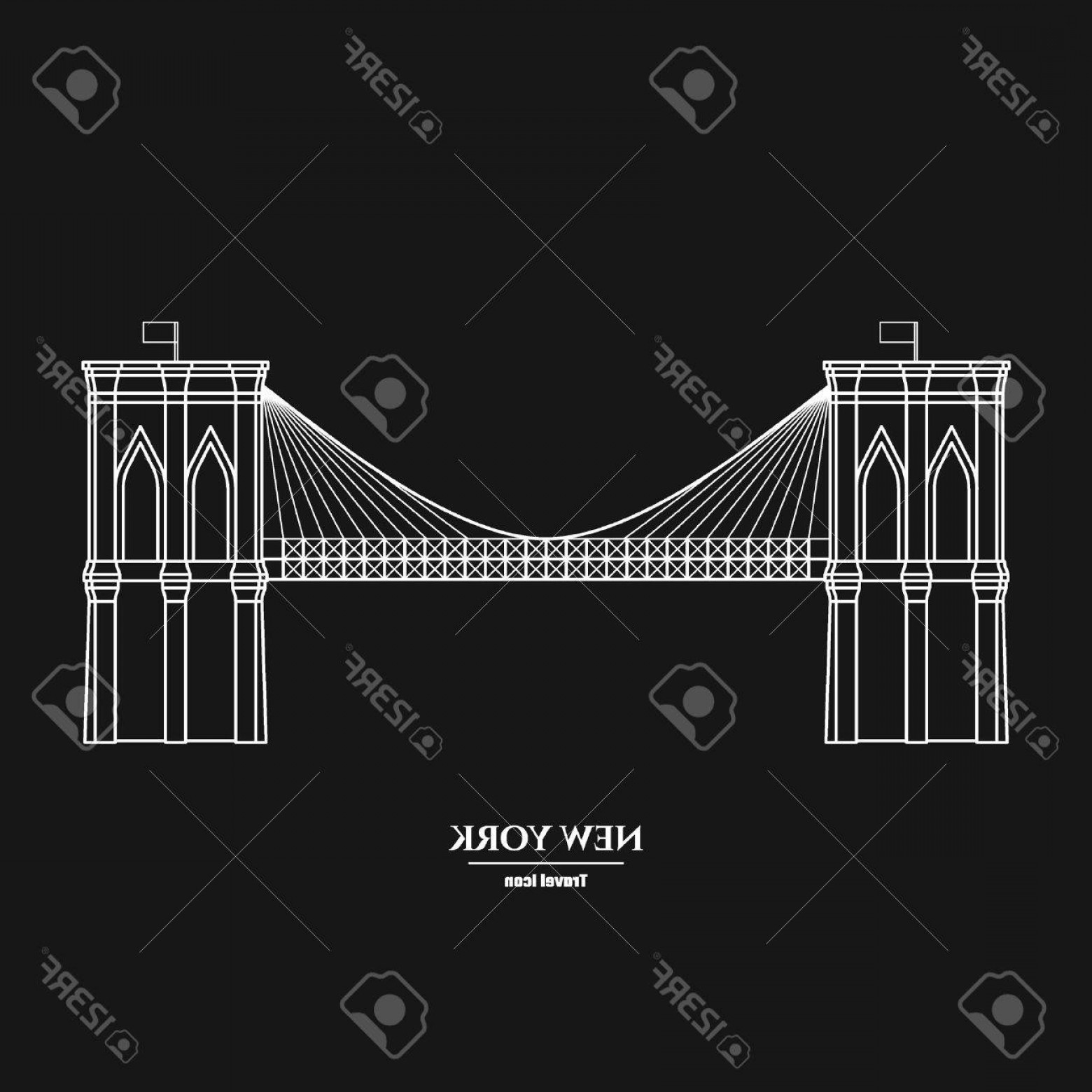 1560x1560 Photostock Vector Vector Illustration Of Outline Brooklyn Bridge