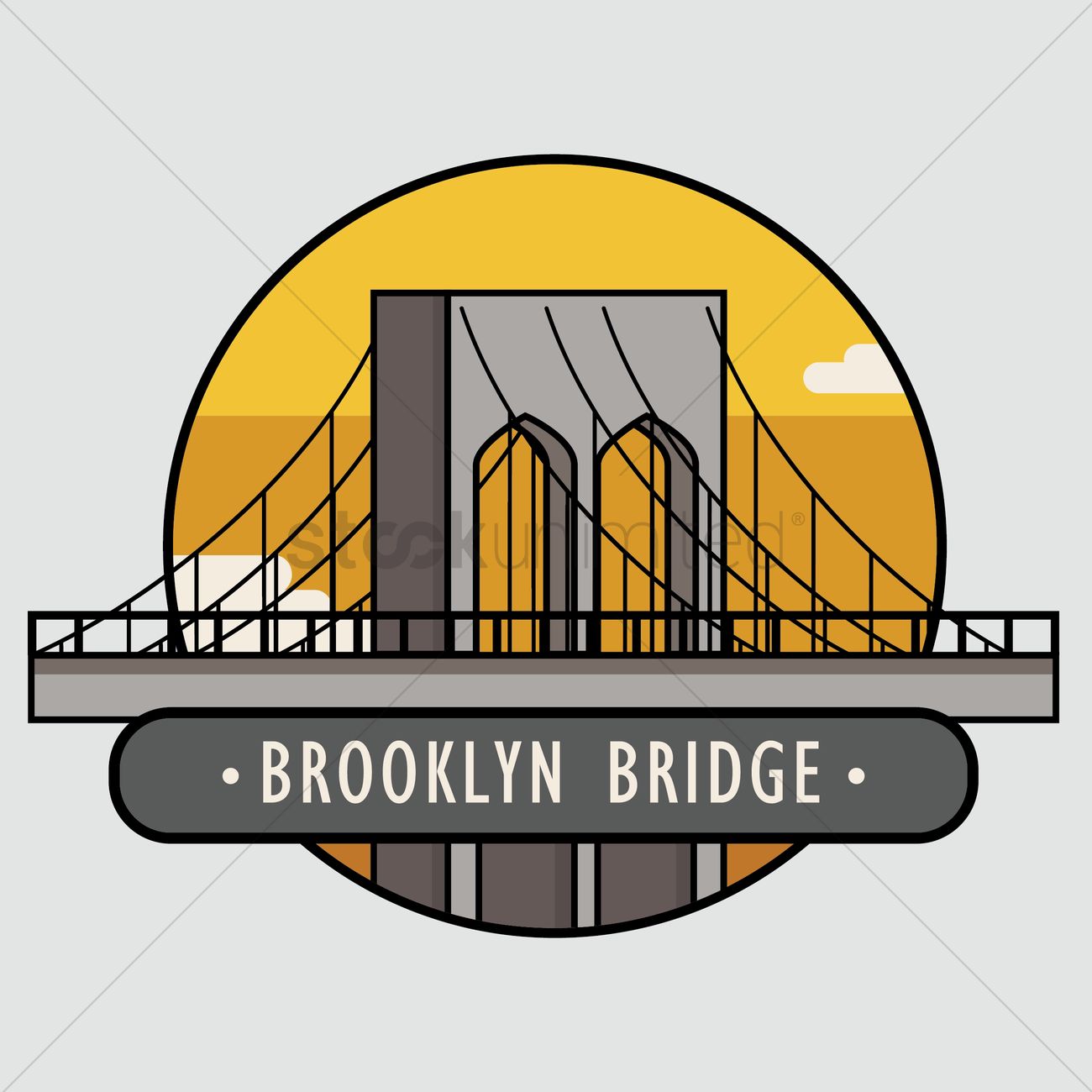 1300x1300 Brooklyn Bridge Vector Image