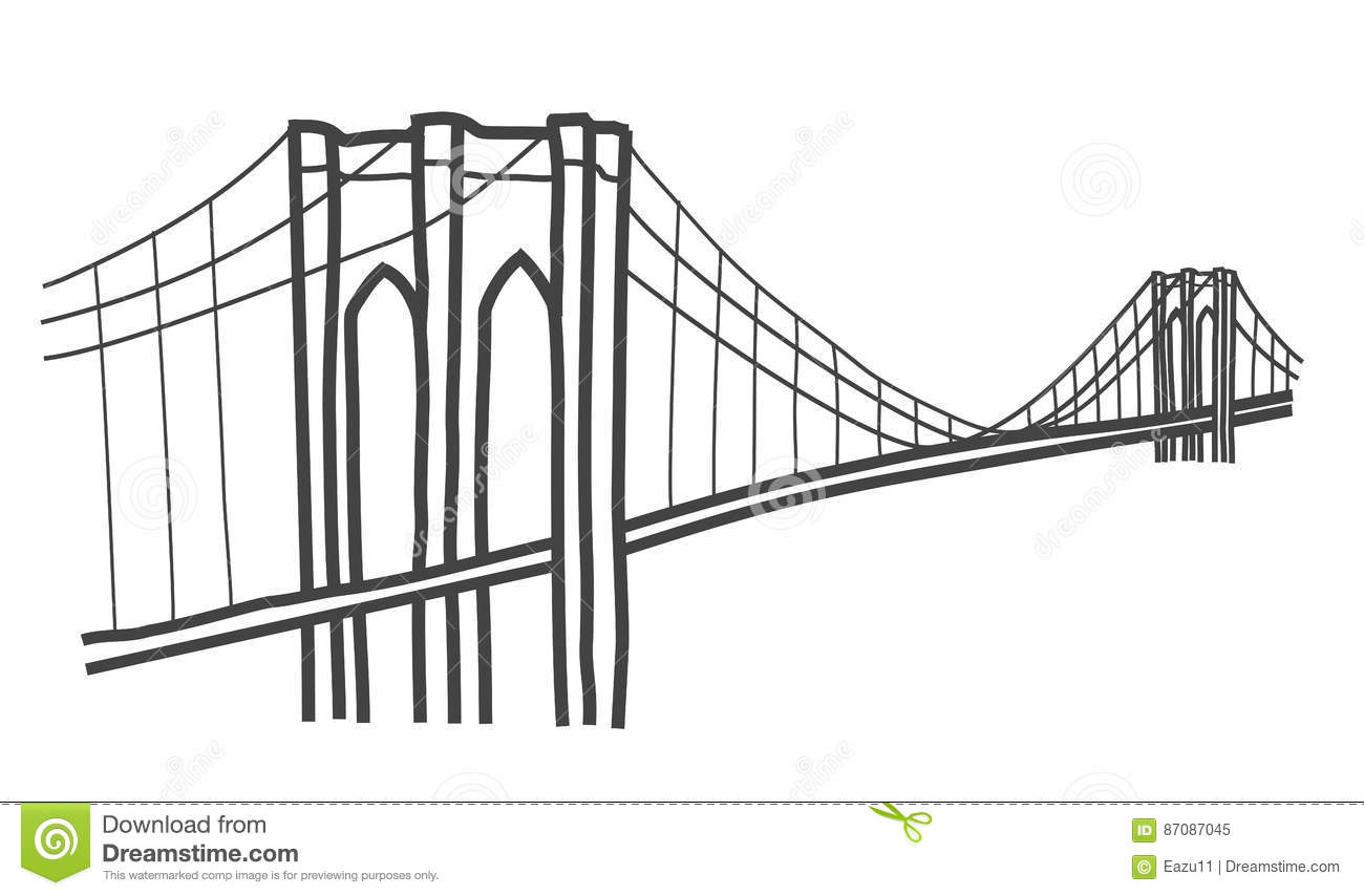 1300x854 Huge Collection Of 'brooklyn Bridge Drawing' Download More Than
