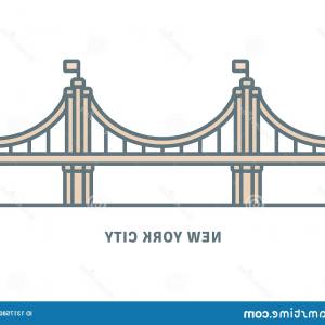 300x300 New York City Line Icon Brooklyn Bridge Vector Illustration Image