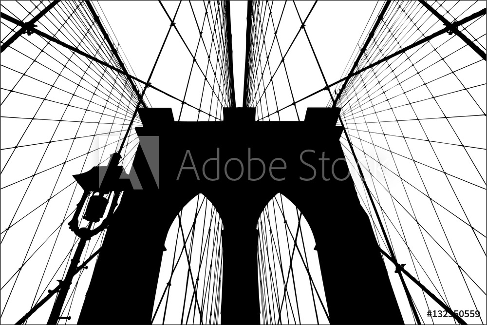 1000x667 Photo Art Print Brooklyn Bridge Silhouette Vector Illustration