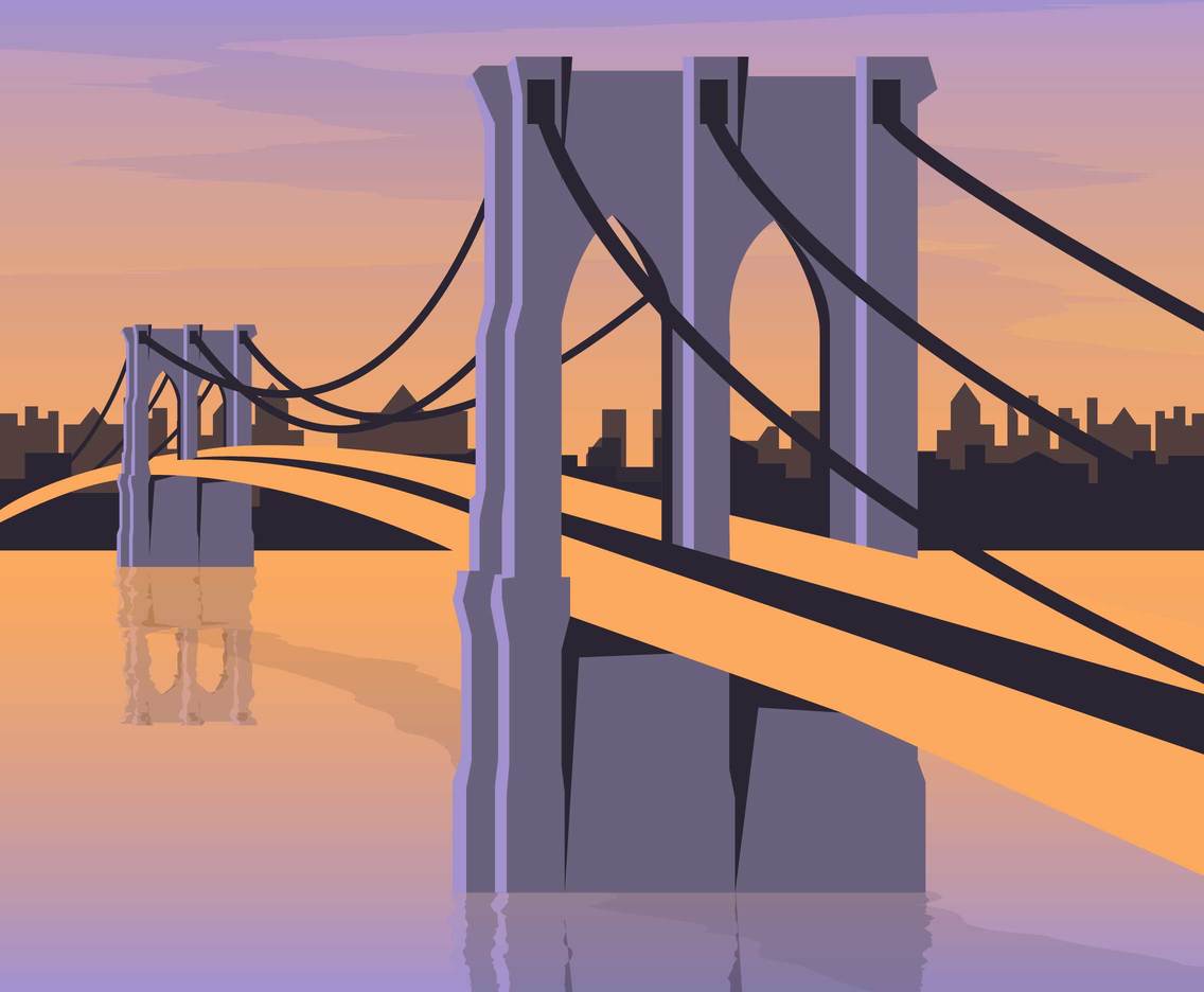 1136x936 Brooklyn Bridge Illustration Vector Vector Art Graphics
