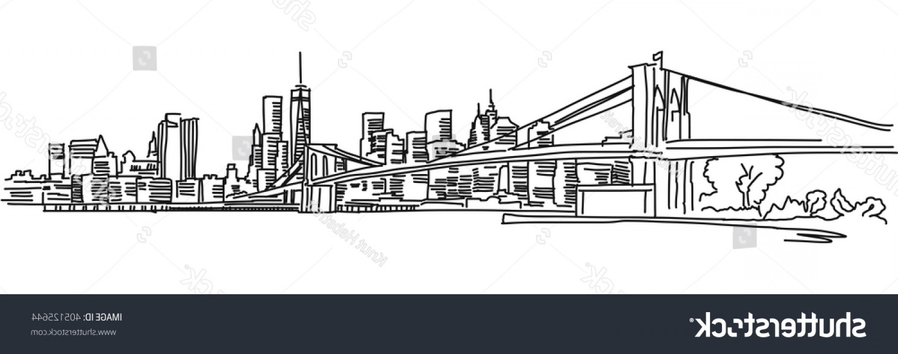 New York Panorama Brooklyn Bridge Vector Soidergi 1800x710 New York Panorama Brooklyn Bridge Vector Soidergi