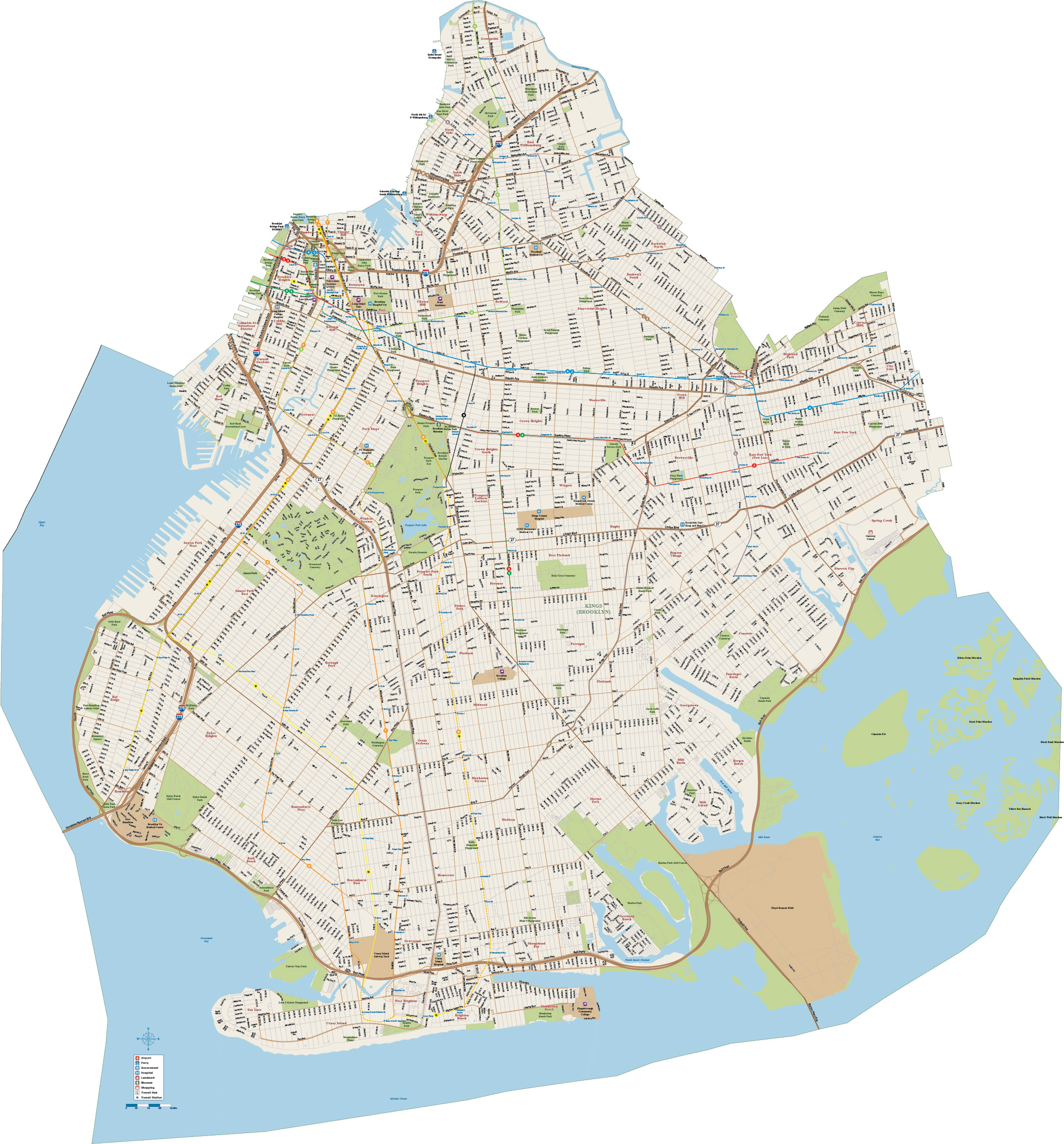 2149x2310 Brooklyn Downtown Map Digital Vector Creative Force