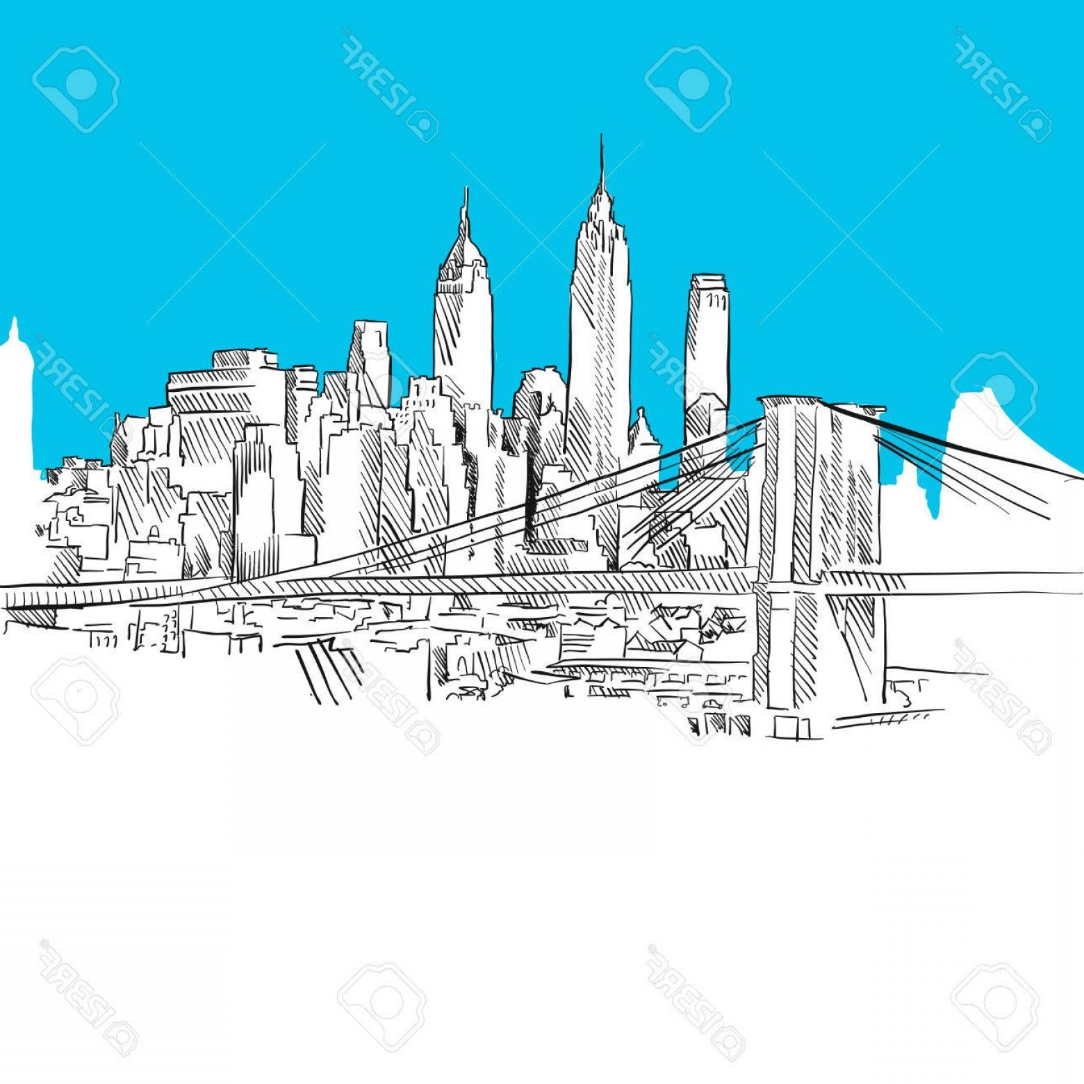 Brooklyn Skyline Vector at Vectorified.com | Collection of Brooklyn ...