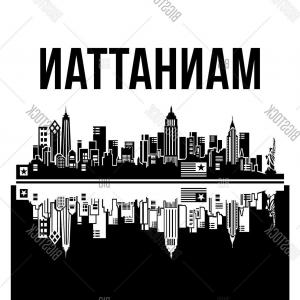 300x300 Stock Vector Retro Manhattan Brooklyn Building For Posterc T