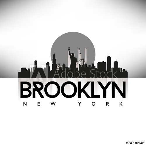 500x500 Brooklyn New York Usa Skyline Silhouette Black Vector