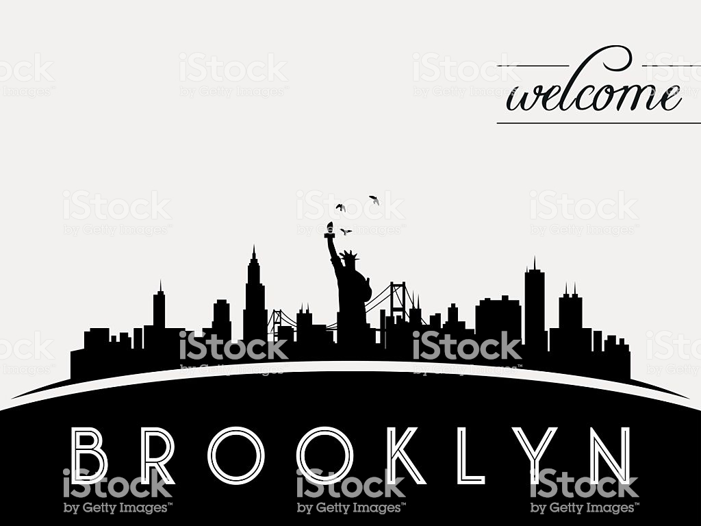 1024x768 Brooklyn Skyline Silhouette