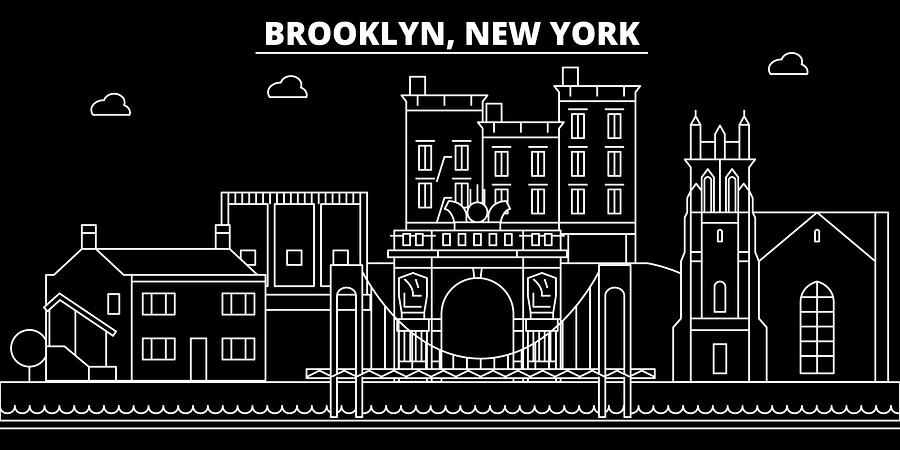 900x450 Brooklyn Silhouette Skyline Usa