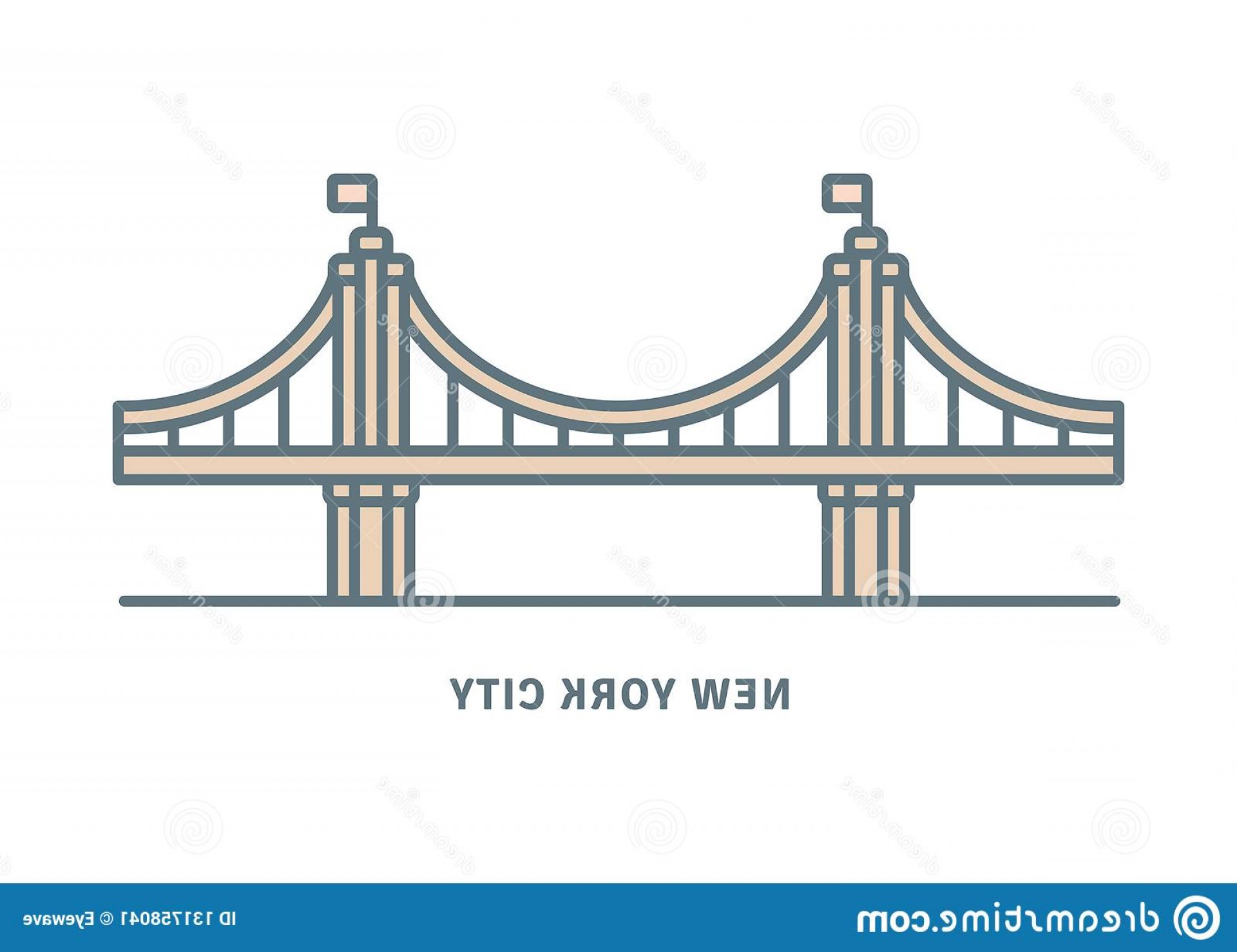 1920x1478 New York City Line Icon Brooklyn Bridge Vector Illustration Image