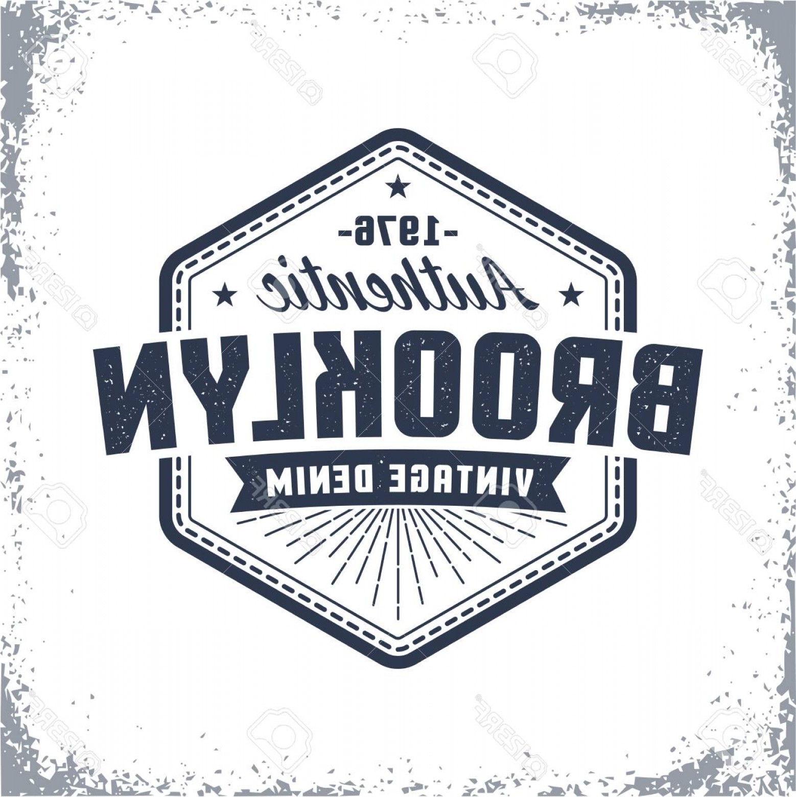 1558x1560 Photostock Vector Brooklyn Vintage Logo With Grunge Effect Classic