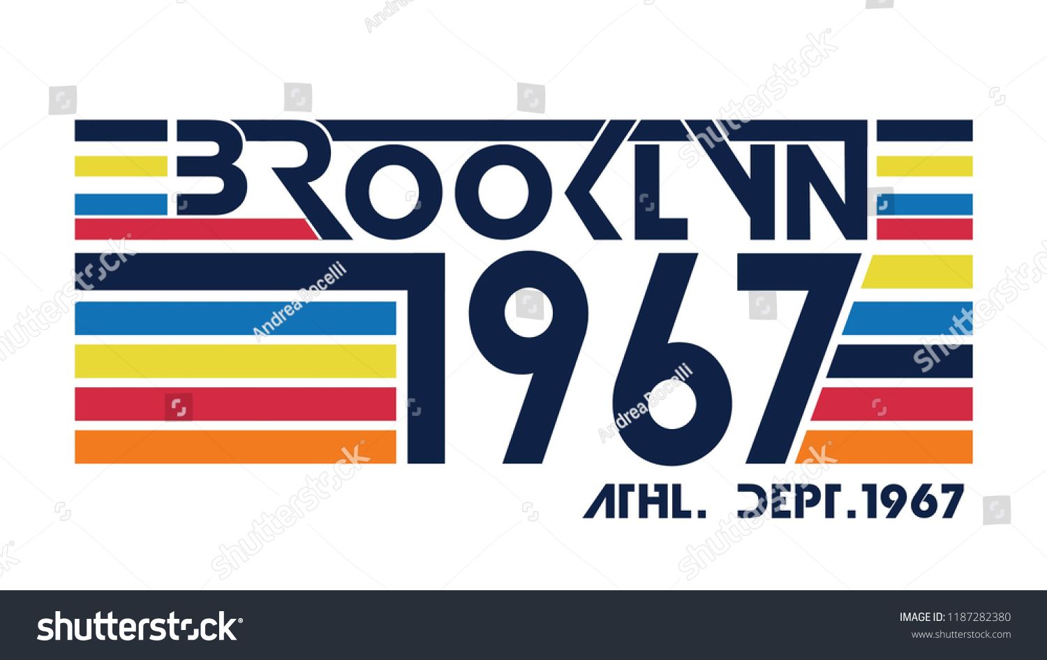 1500x946 Retro Style Brooklyn Vector Typography, For T Shirt Prints
