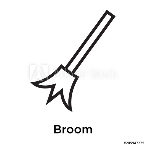 500x500 Broom Icon Vector Sign And Symbol Isolated On White Background