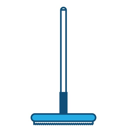 450x450 Curling Broom Icon Over White Background, Blue Shading Design