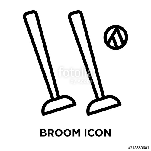 500x500 Broom Icon On White Background Modern Icons Vector Illustration