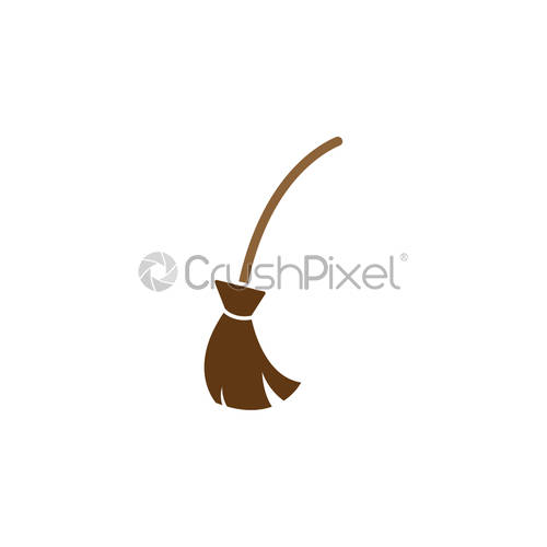 500x500 Broom Icon Design Template Vector Illustration, Stock Vector
