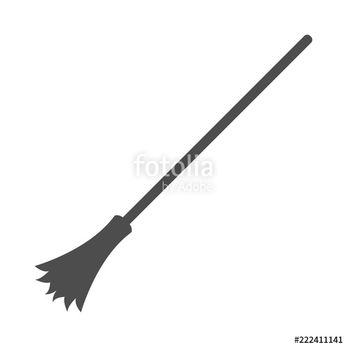 500x500 Silhouette Of Witch Broomstick Vector Stock Image And Royalty