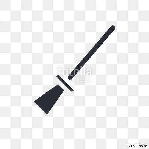 500x500 Broomstick Vector Icon Isolated On Transparent Background