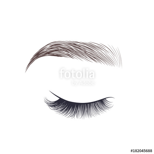 Makeup Eyebrow Closed Eye With Long Eyelashes Vector 500x500 Makeup Eyebrow Closed Eye With Long Eyelashes Vector