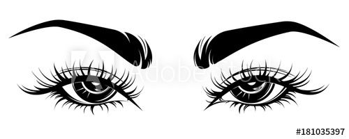 Illustration Of Eye Makeup And Brow On White Background 500x200 Illustration Of Eye Makeup And Brow On White Background