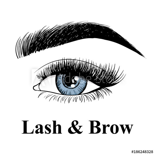 Beauty Lash And Brow Studio Logo Typography Poster Blue Eye 500x500 Beauty Lash And Brow Studio Logo Typography Poster Blue Eye