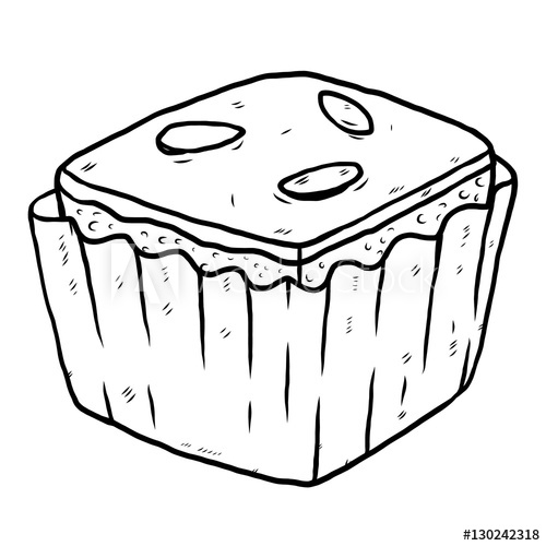 Brownie Cartoon Vector And Illustration, Black And White, Hand 500x500 Brownie Cartoon Vector And Illustration, Black And White, Hand