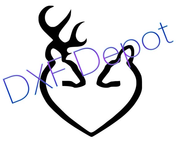 570x456 Deer Heart Browning Dxf Vector Art Clip Art Png Etsy