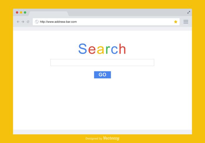 700x490 Flat Browser Window Vector Template On Yellow Background