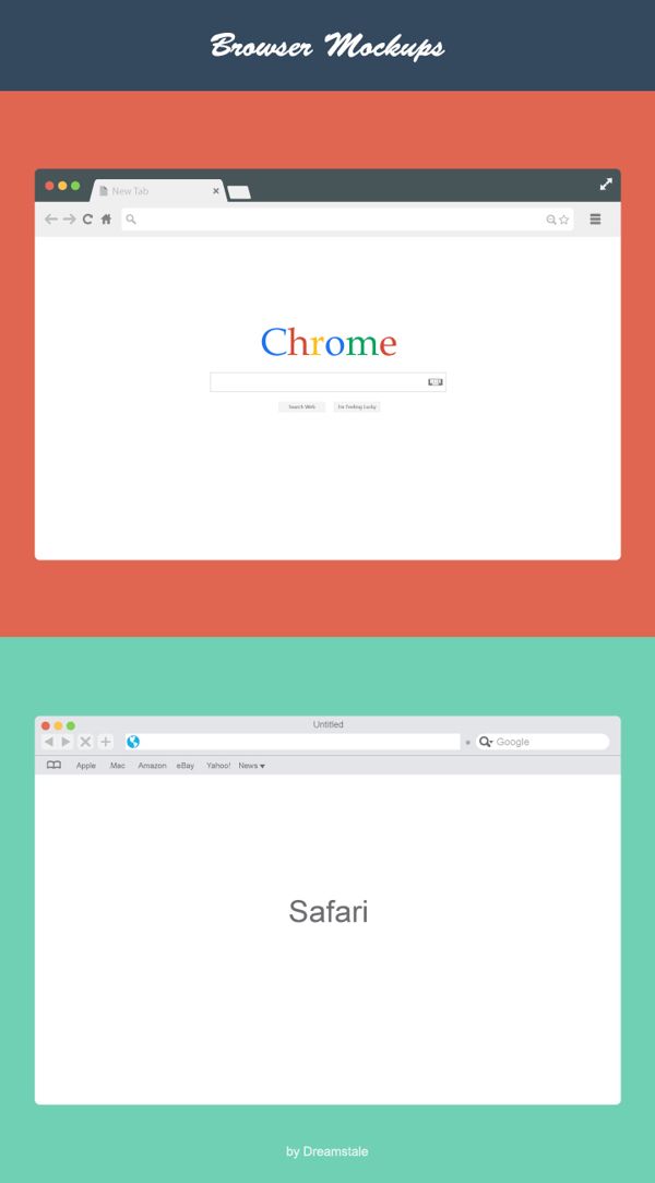 600x1083 Vector Browser Mockup Set
