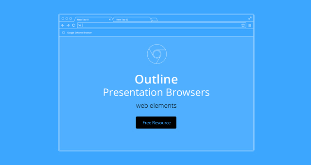640x340 Vector Browser Outline Presentation Web Elements Pixeden