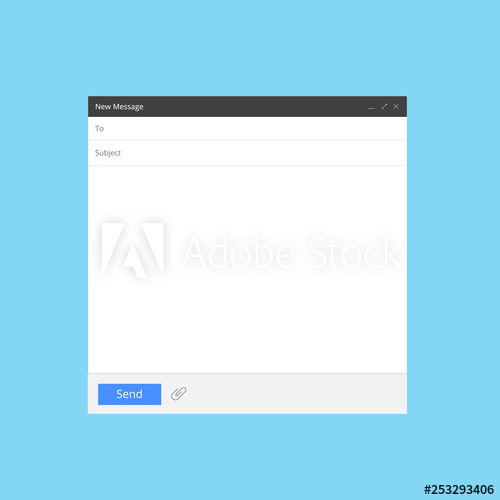 500x500 Blank Email Screen Mail Message Interface Blank Mockup Internet