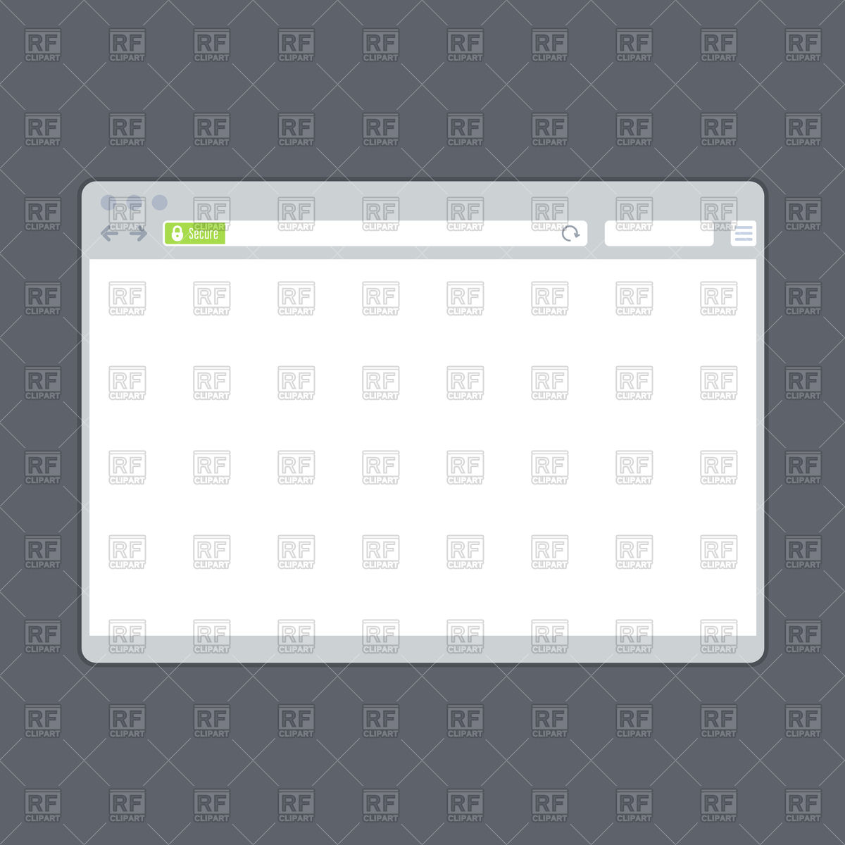 1200x1200 Blank Browser Window Template With Ssl Green Bar Vector Image