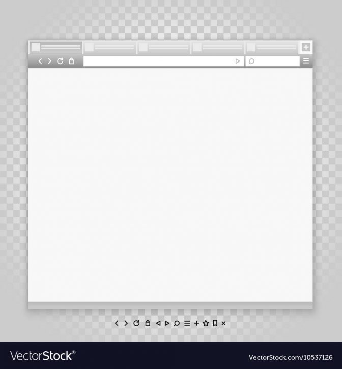 672x726 Opened Browser Window Template And Different Vector Image Windows