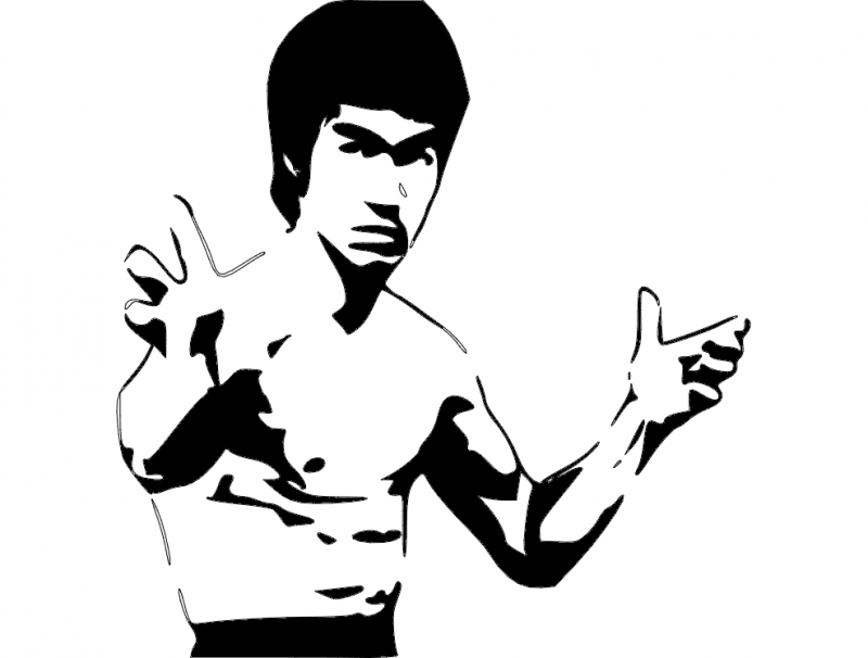 Bruce Lee Silhouette Vector at Vectorified.com | Collection of Bruce ...