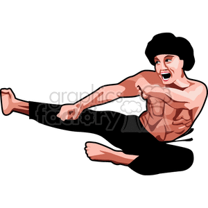 300x300 Bruce Lee Illustration Clipart Royalty Free Gif, Clipart