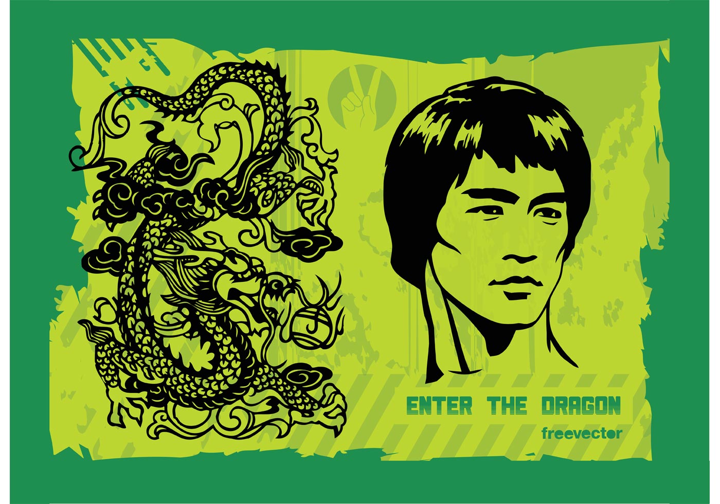 1400x980 Bruce Lee Free Vector Art