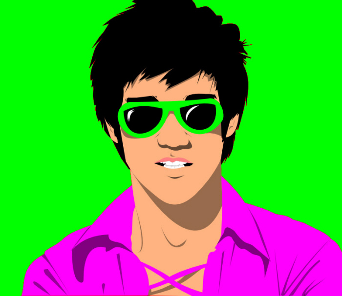 700x607 Bruce Lee Vector Cartoon