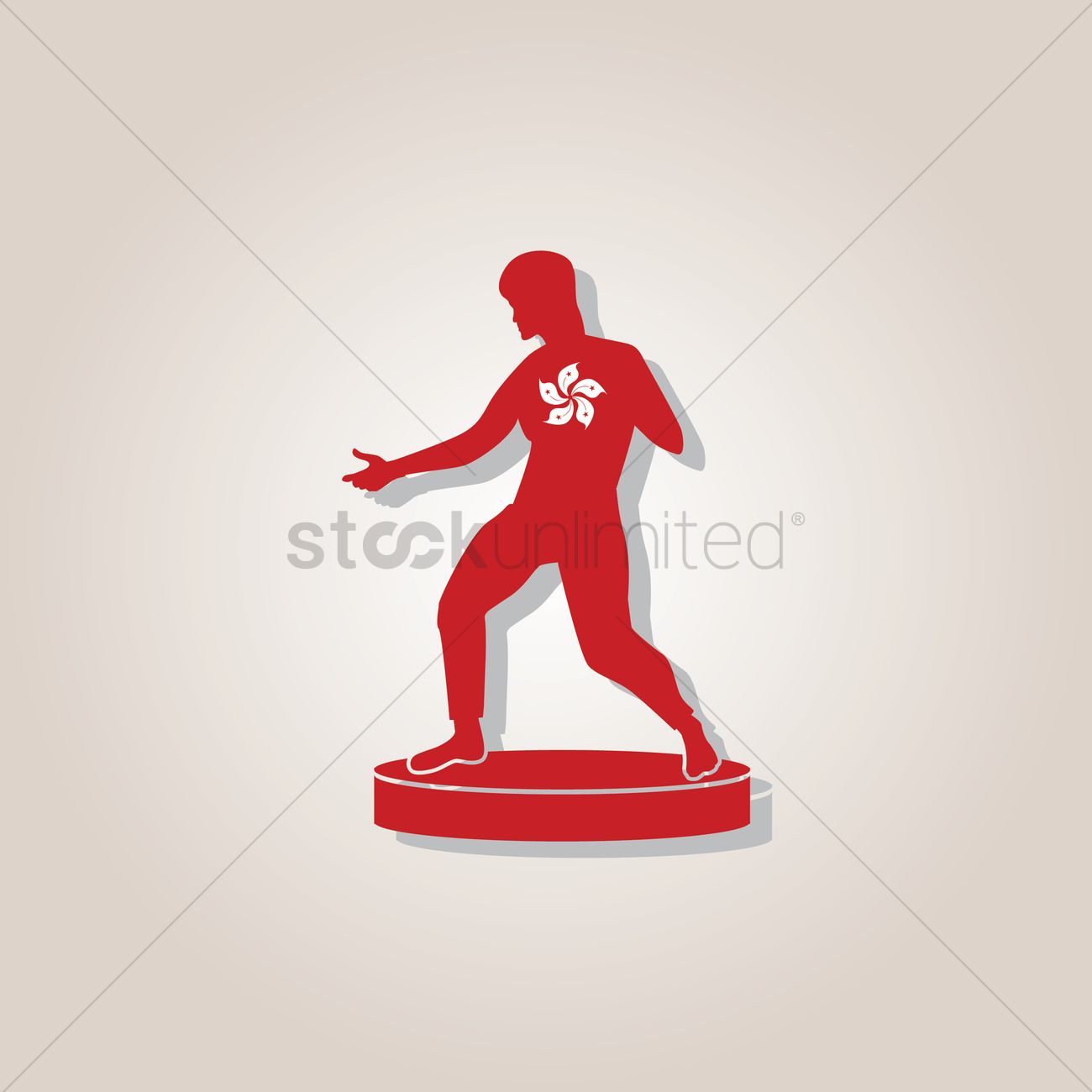 1300x1300 Statue Of Bruce Lee Vector Image