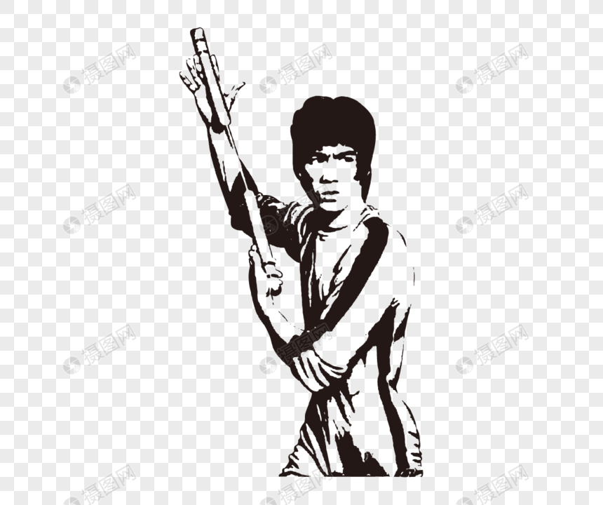 860x720 Vector Bruce Lee Figure Silhouette Material Png Image Picture Free