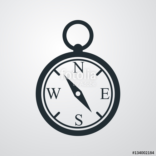 500x500 Icono Plano Brujula En Fondo Degradado Stock Image And Royalty