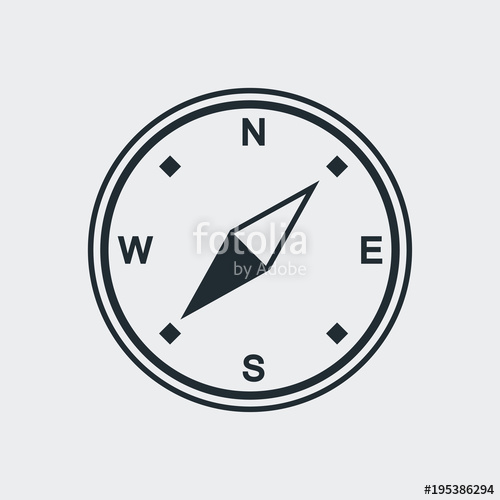 500x500 Icono Plano Brujula En Fondo Gris Stock Image And Royalty Free