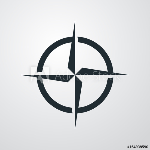 500x500 Icono Plano Simbolo Brujula En Fondo Degradado