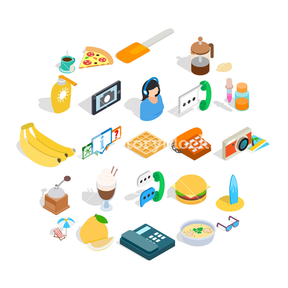 1000x1000 Brunch Icons Set Isometric Set Of Brunch Vector Icons For Web