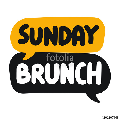 500x500 Sunday Brunch Vector Hand Drawn Speech Bubbles Illustration
