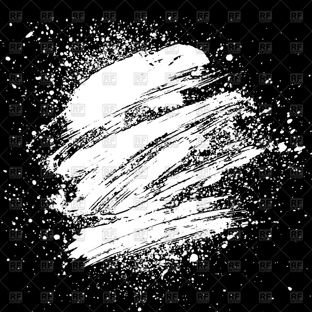 1200x1200 Smudge And Smear White Brush On Black Background Vector Image